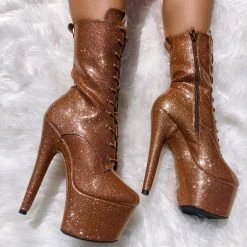 Shoes Hella Heels The Glitterati 7inch Boots - Oh Honey 5 Shoes Hella Heels The Glitterati 7inch Boots - Oh Honey