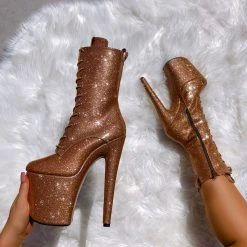 Shoes Hella Heels The Glitterati 8inch Boots - Oh Honey 16 Shoes Hella Heels The Glitterati 8inch Boots - Oh Honey