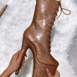 Shoes Hella Heels The Glitterati 8inch Boots - Oh Honey 13 Shoes Hella Heels The Glitterati 8inch Boots - Oh Honey