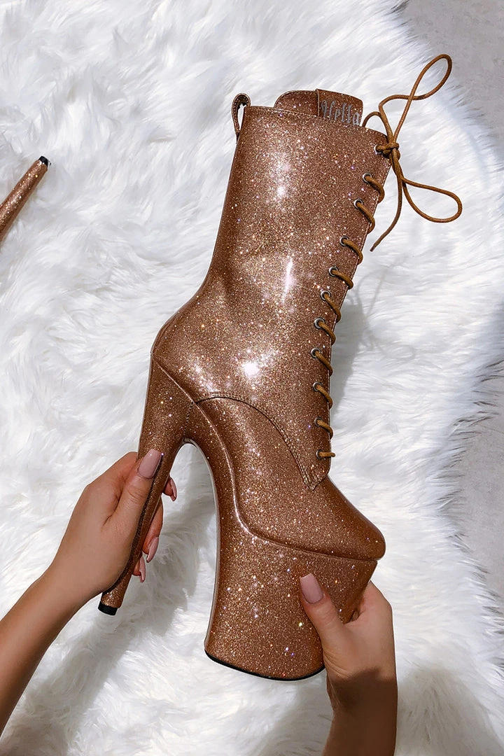 Shoes Hella Heels The Glitterati 8inch Boots - Oh Honey 3 Shoes Hella Heels The Glitterati 8inch Boots - Oh Honey