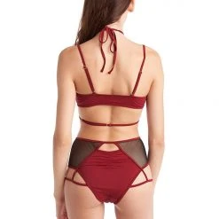 Hamade Activewear Strappy Halter Neck Top - Brick Red All Pole Wear