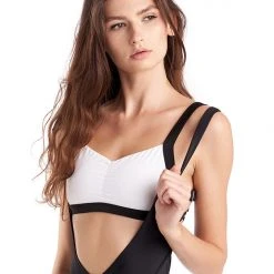 All Pole Wear Hamade Activewear Hollow Back Top - White/Black 10 All Pole Wear Hamade Activewear Hollow Back Top - White/Black