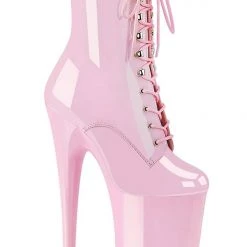 Pleaser USA Infinity-1020 9inch Pleaser Boots - Patent Baby Pink