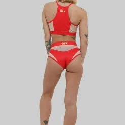 All Pole Wear Creatures Of XIX I S I S High Waisted Bottoms - Red With Sand Mesh