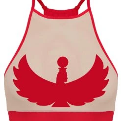 Creatures Of XIX I S I S Halter Top - Red With Sand Mesh All Pole Wear