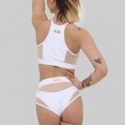 Creatures Of XIX I S I S High Waisted Bottoms - White With Sand Mesh Shorts