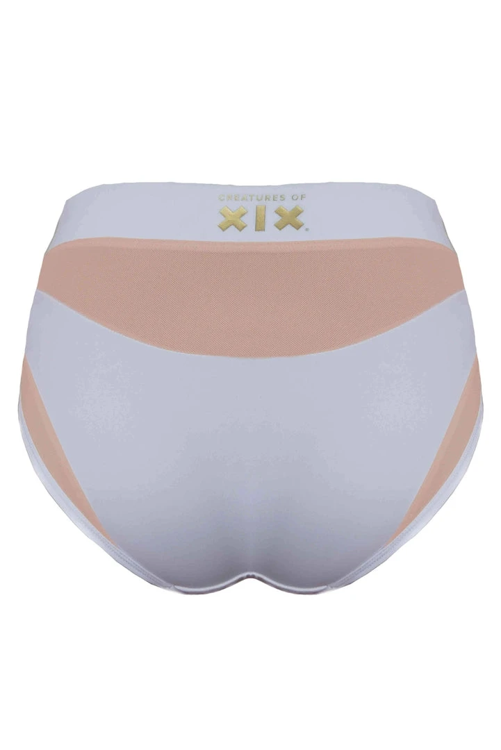 Creatures Of XIX I S I S High Waisted Bottoms - White With Sand Mesh Shorts 5 Creatures Of XIX I S I S High Waisted Bottoms - White With Sand Mesh Shorts