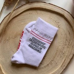 REV ACTIV Nobody Knows I'm A Poledancer Socks - White