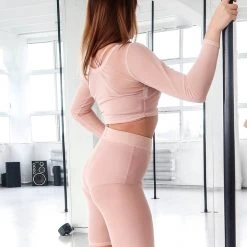 REV ACTIV Mesh Long Sleeved Crop Top - Beige All Pole Wear 5 REV ACTIV Mesh Long Sleeved Crop Top - Beige All Pole Wear