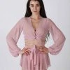 REV ACTIV Mesh Wrap Blouse - Pink All Pole Wear