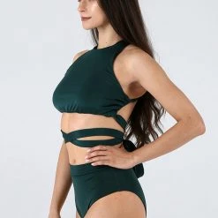 REV ACTIV Second Skin High Waist Shorts - Bottle Green