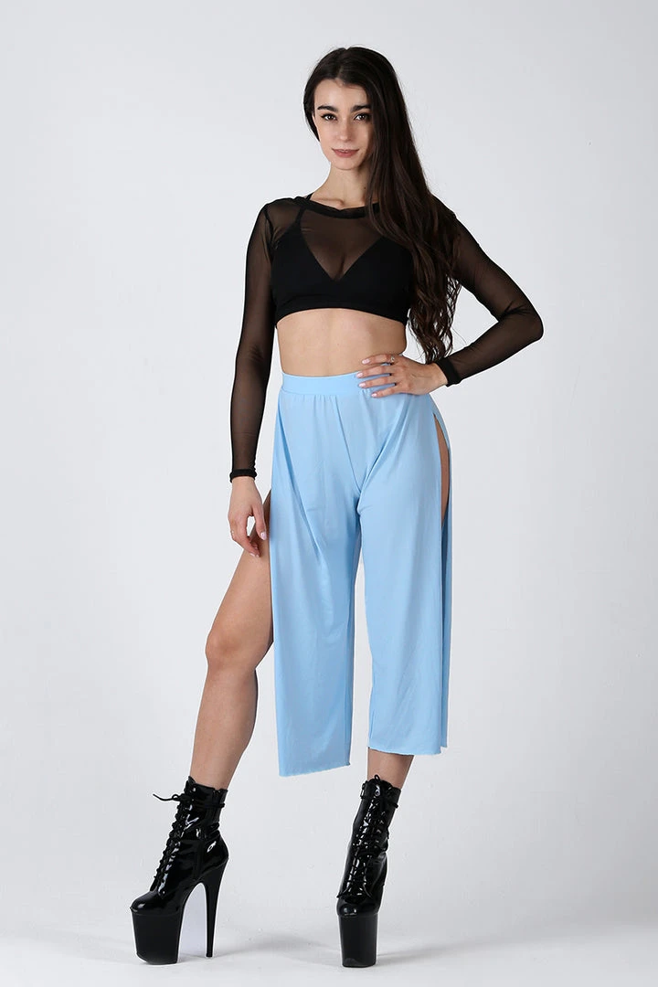 REV ACTIV Sensual Flow Pants (with Leg Slit) - Baby Blue 3 REV ACTIV Sensual Flow Pants (with Leg Slit) - Baby Blue