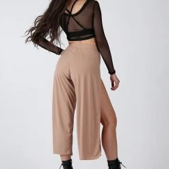 REV ACTIV Sensual Flow Pants (with Leg Slit) - Coffee Loungewear Bottoms
