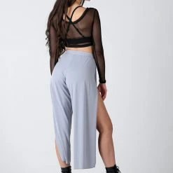 REV ACTIV Sensual Flow Pants (with Leg Slit) - Grey Loungewear Bottoms