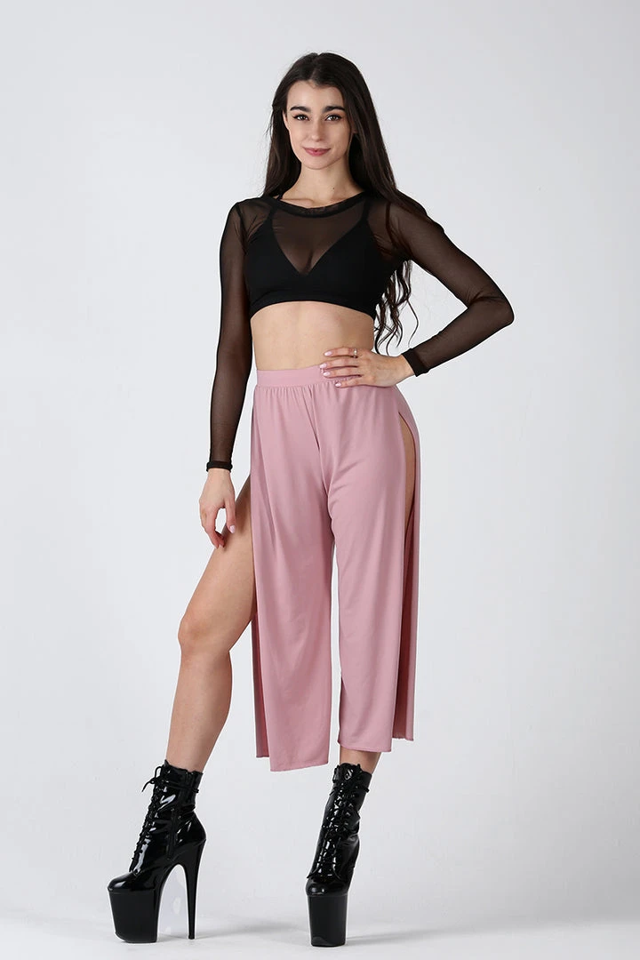 Loungewear Bottoms REV ACTIV Sensual Flow Pants (with Leg Slit) - Rose Pink 1 Loungewear Bottoms REV ACTIV Sensual Flow Pants (with Leg Slit) - Rose Pink