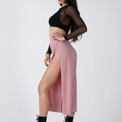 Loungewear Bottoms REV ACTIV Sensual Flow Pants (with Leg Slit) - Rose Pink 8 Loungewear Bottoms REV ACTIV Sensual Flow Pants (with Leg Slit) - Rose Pink