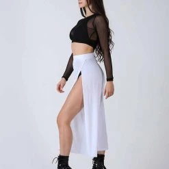 REV ACTIV Sensual Flow Pants (with Leg Slit) - White Loungewear Bottoms 8 REV ACTIV Sensual Flow Pants (with Leg Slit) - White Loungewear Bottoms