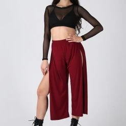 Back In Stock REV ACTIV Sensual Flow Pants (with Leg Slit) - Wine