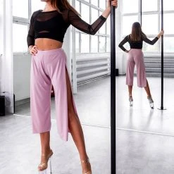 Loungewear Bottoms REV ACTIV Sensual Flow Pants (with Leg Slit) - Rose Pink 9 Loungewear Bottoms REV ACTIV Sensual Flow Pants (with Leg Slit) - Rose Pink
