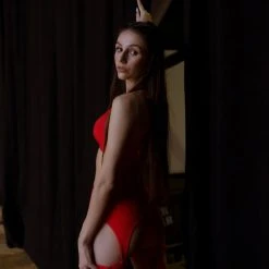 Bandurska Simone Leggings - Ribbed Red