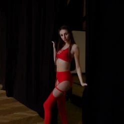 Bandurska Simone Leggings - Ribbed Red