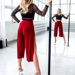 Back In Stock REV ACTIV Sensual Flow Pants (with Leg Slit) - Wine