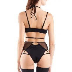 Hamade Activewear Strappy Halter Neck Top - Black