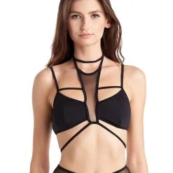 Hamade Activewear Strappy Halter Neck Top - Black 14 Hamade Activewear Strappy Halter Neck Top - Black