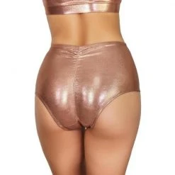 Cleo The Hurricane High Waisted Shorts - Metallic Rose Gold