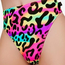 All Pole Wear Cleo The Hurricane High Rider Hot Pants - Neon Leopard