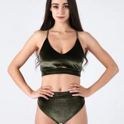 REV ACTIV High Waist Shorts - Olive Velvet