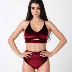 REV ACTIV High Waist Shorts - Wine Velvet All Pole Wear