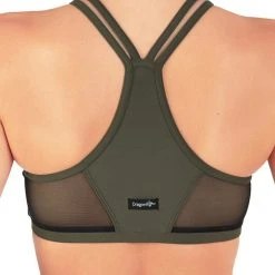Dragonfly Victoria Sports Bra - Khaki Mesh All Pole Wear