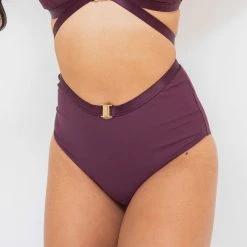 Lunalae Jemma High Waist Bottoms - Recycled Mulberry
