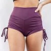 Shorts Lunalae High Waist Drawstring Bottoms - Recycled Mulberry