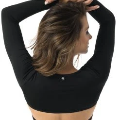 Poledancerka Wave Long Sleeve Top - Black