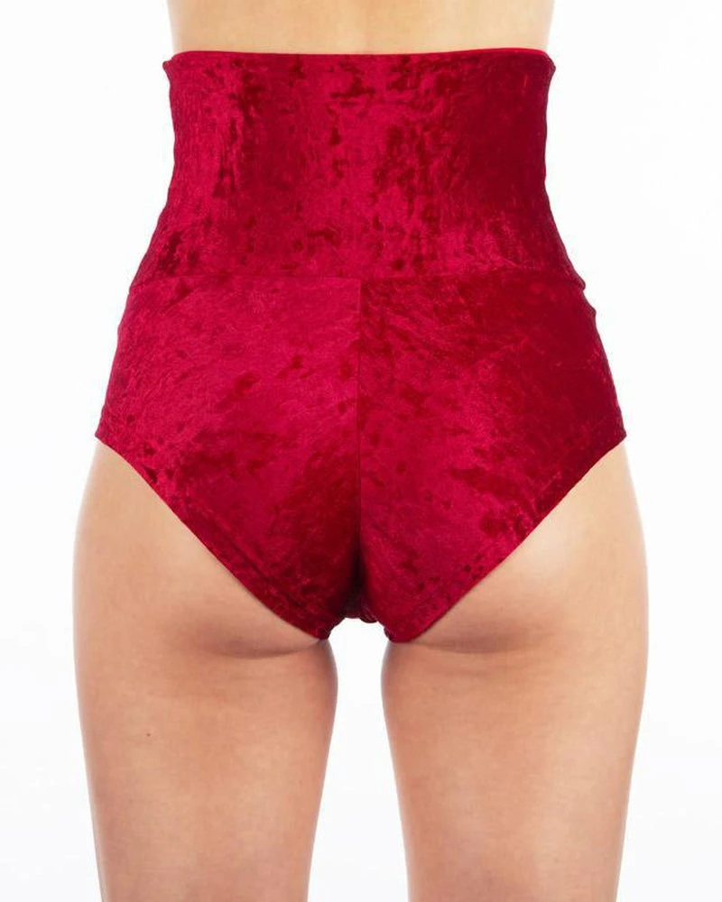 Dragonfly Betty High-Waisted Shorts - Velvet Red All Pole Wear 2 Dragonfly Betty High-Waisted Shorts - Velvet Red All Pole Wear